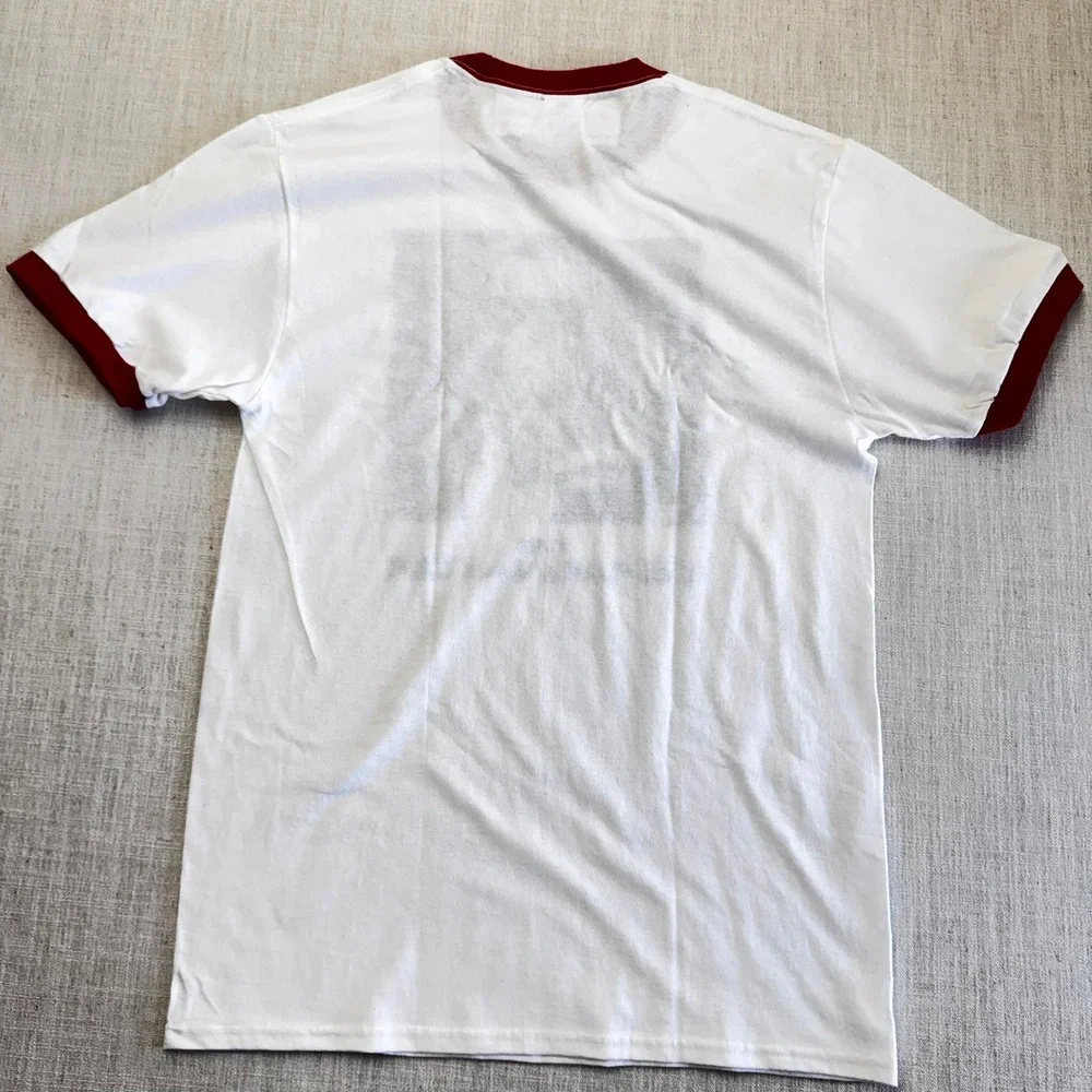 The Terminator Italian Key Art Cyborg Ringer T-Shirt White‎ Red Mens Medium